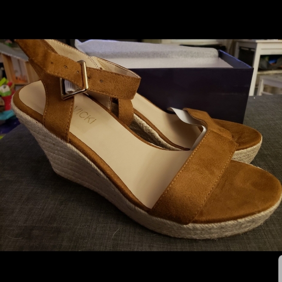 VICKI·VICKI Women's Platform Sandals Wedge Ankle Strap Open Toe Sandals - Picture 6 of 8